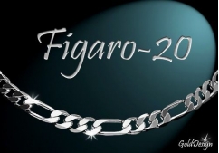 Figaro 20 - náramek rhodium